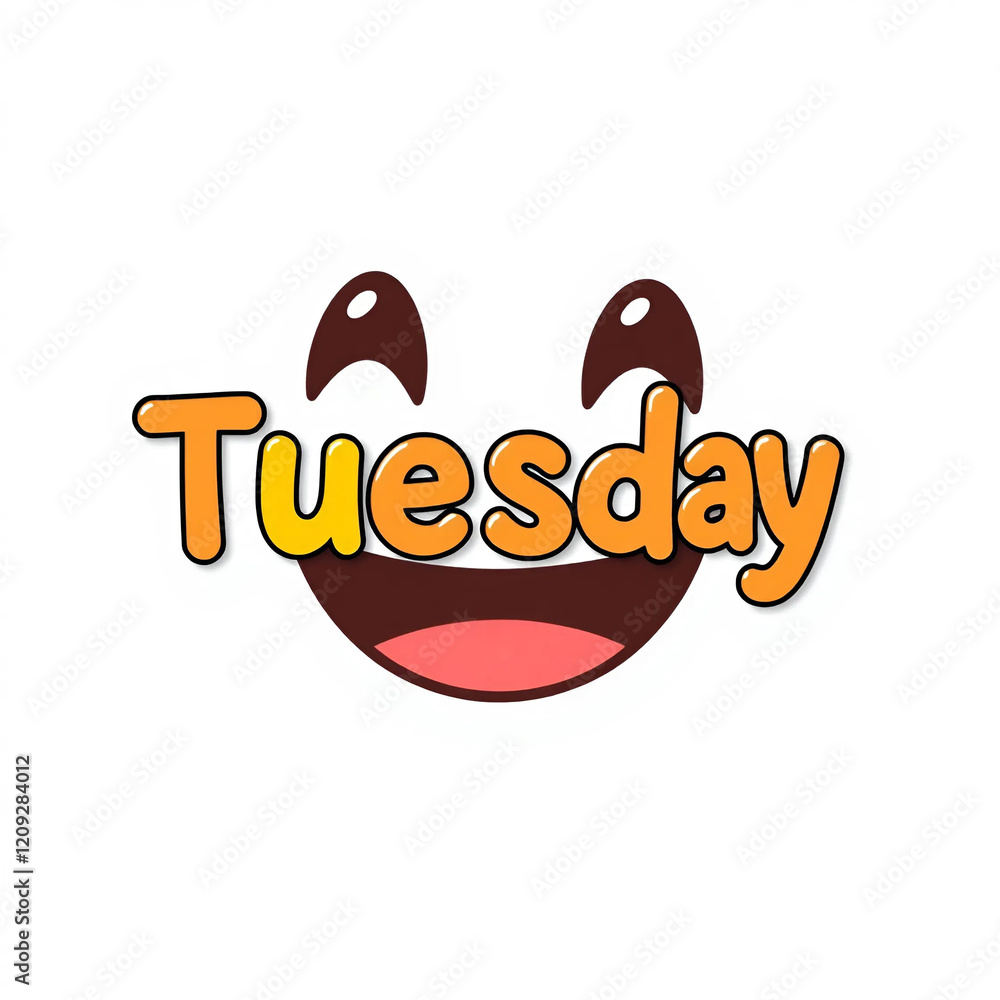 Obraz premium Tuesday Illustration, Happy Tuesday Art