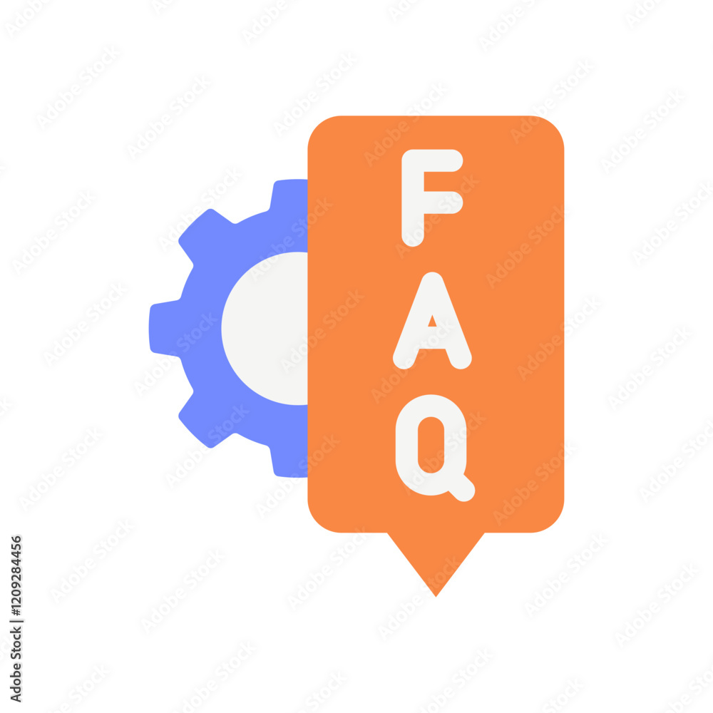 Fototapeta premium setting faq flat style
