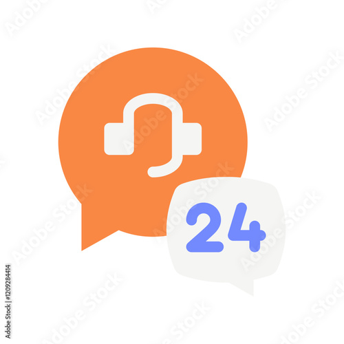 24 hours chat costumer service flat style