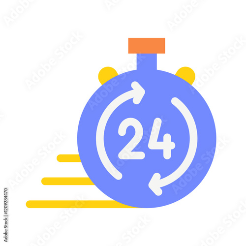 24 hours time costumer service flat style