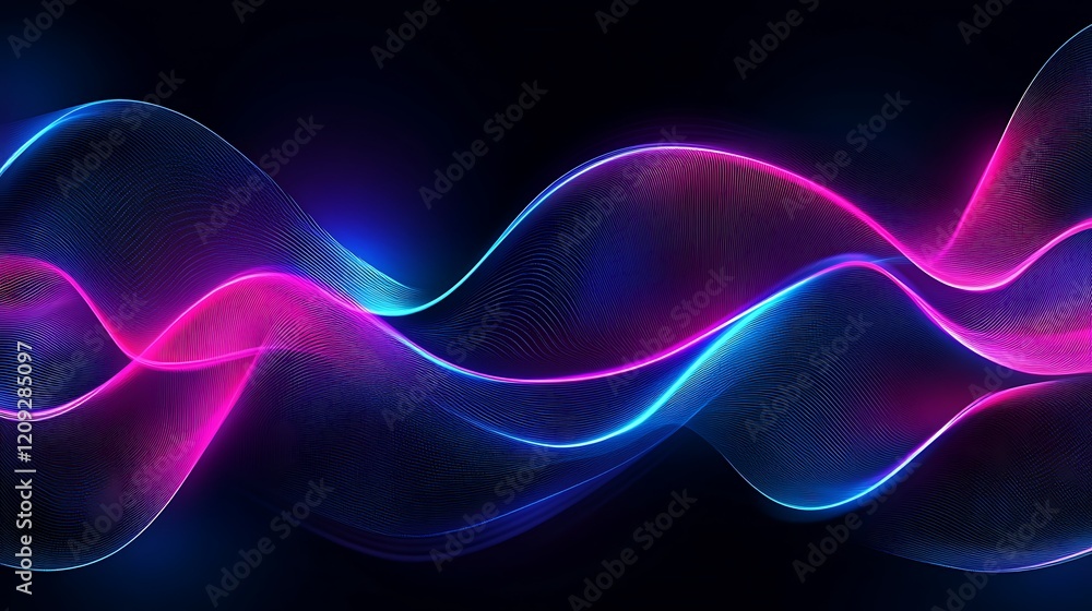 Fototapeta premium Abstract Flowing Nebula: A Symphony of Pink and Blue Cosmic Hues