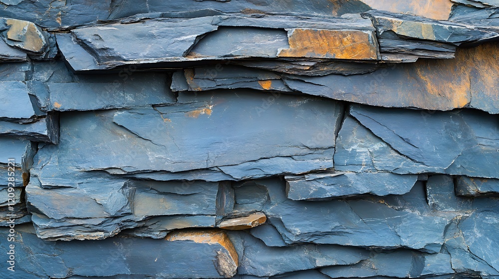 Blue Slate Stone Wall Texture Background