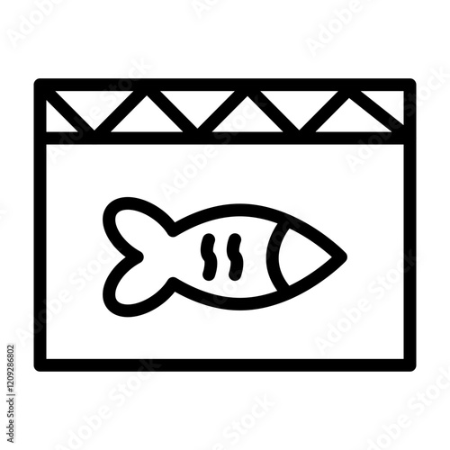 Aquaculture Vector Line Icon Design