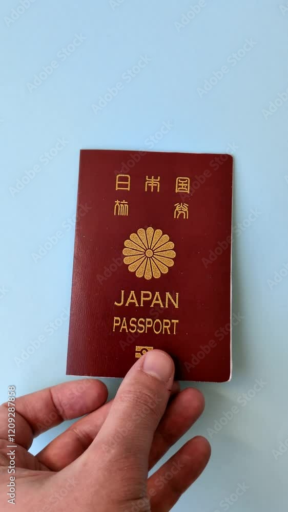International passport of a citizen of Japan on a dark concrete background, international travel International passport of a citizen of Japan on a dark concrete background, international travel