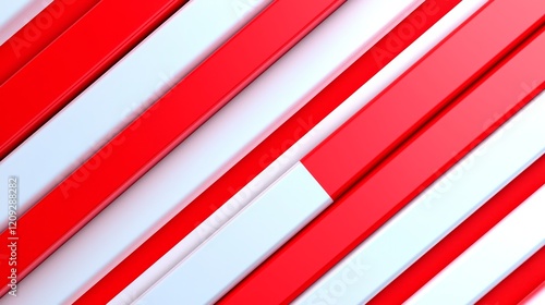 Dynamic red and white abstract lines artistic composition modern digital environment top-down perspective