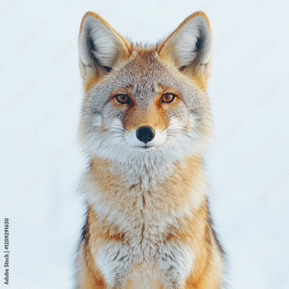 Portrait of a Beautiful Wild Fox in a Snowy Landscape Portrait of a Beautiful Wild Fox in a Snowy Landscape