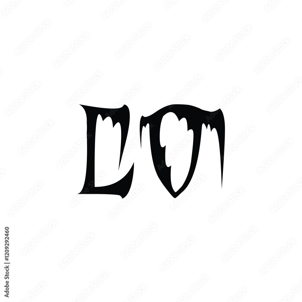 Obraz premium LO monogram logo design letter text name symbol monochrome logotype alphabet character simple logo