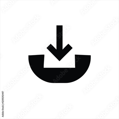 3D glossy arrow icon with check mark symbol for download  buttons