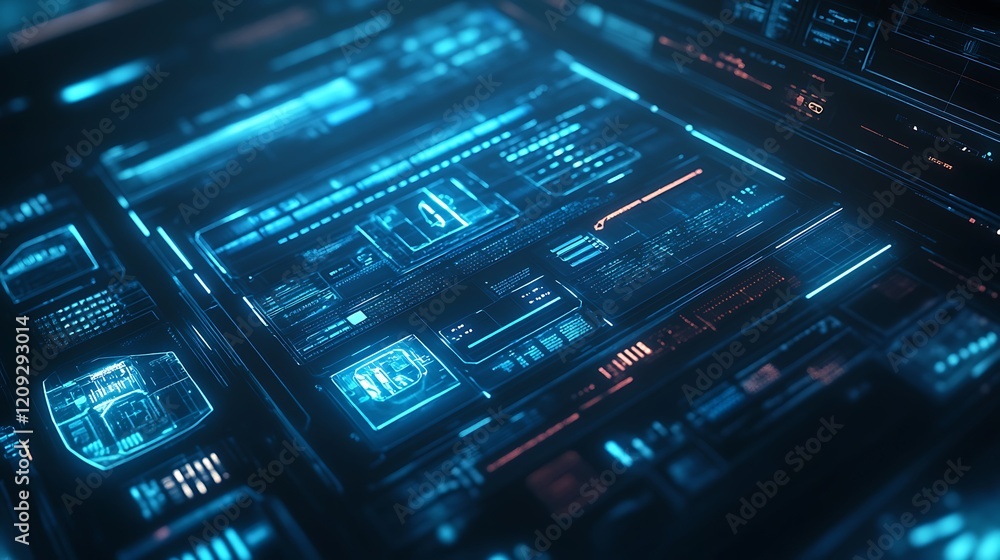 Futuristic Control Room: A Digital Interface in a Sci-Fi Setting Futuristic Control Room: A Digital Interface in a Sci-Fi Setting