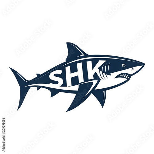 vector shark logo design SHK photo