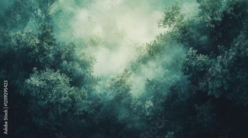 Wallpaper Mural A misty forest scene with dense foliage and ethereal light illuminating the atmosphere. Torontodigital.ca