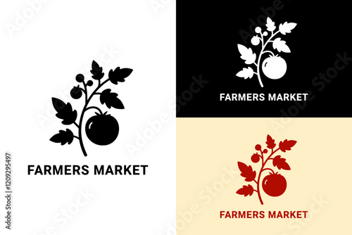 illustration of a tomato vine, leaf, farmers market, cropping, crops, veggies, fruits shop, vegetables shop, organic food market, heathy, dietary, nutrition, vectors, silhouette