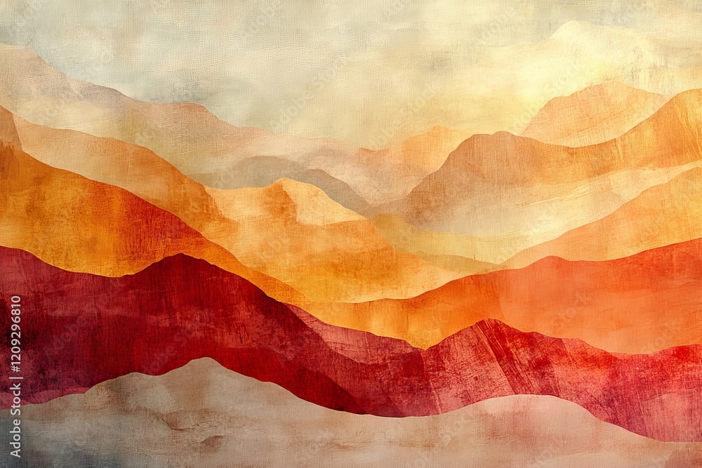 Abstract canyon landscape in warm tones, Generative AI Abstract canyon landscape in warm tones, Generative AI