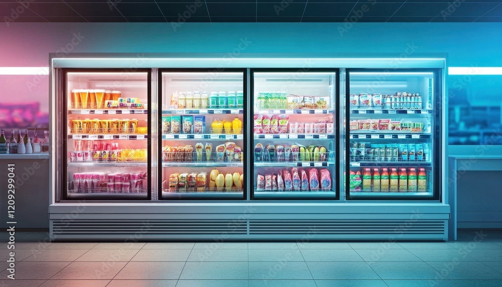 An enticing display of ready-to-eat meals in a supermarket. An enticing display of ready-to-eat meals in a supermarket.