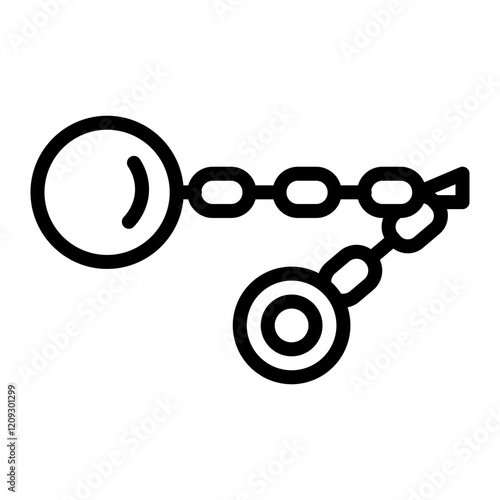Dungeon Chains Vector Line Icon Design