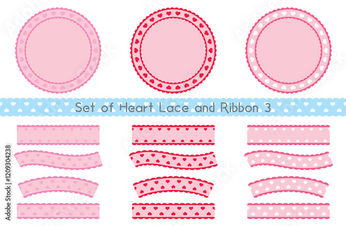Set of Heart Lace and Ribbon 3
