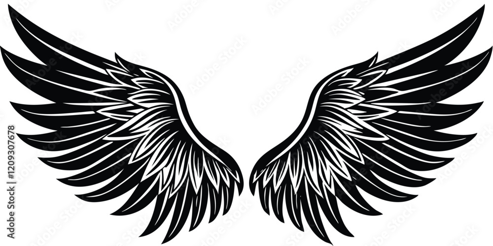 Obraz premium Bird wings silhouette set