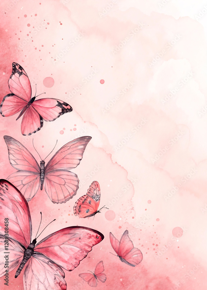 Fototapeta premium background with butterflies