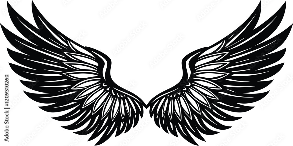 Obraz premium A collection of wing set silhouette vector illustration