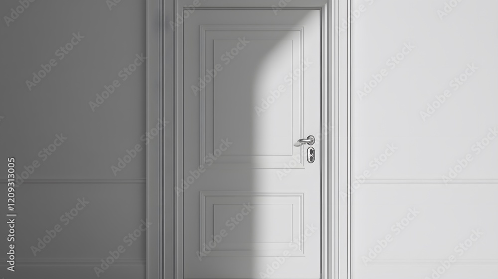 White Door in Classic Interior Room Setting