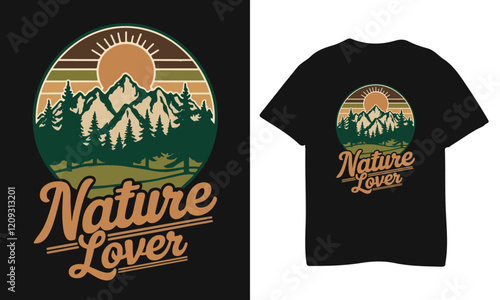 Mountain t shirt design nature love. photo