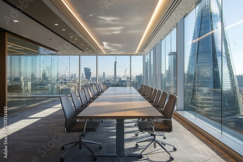 London office building skyscraper, working & meeting, Generative AI