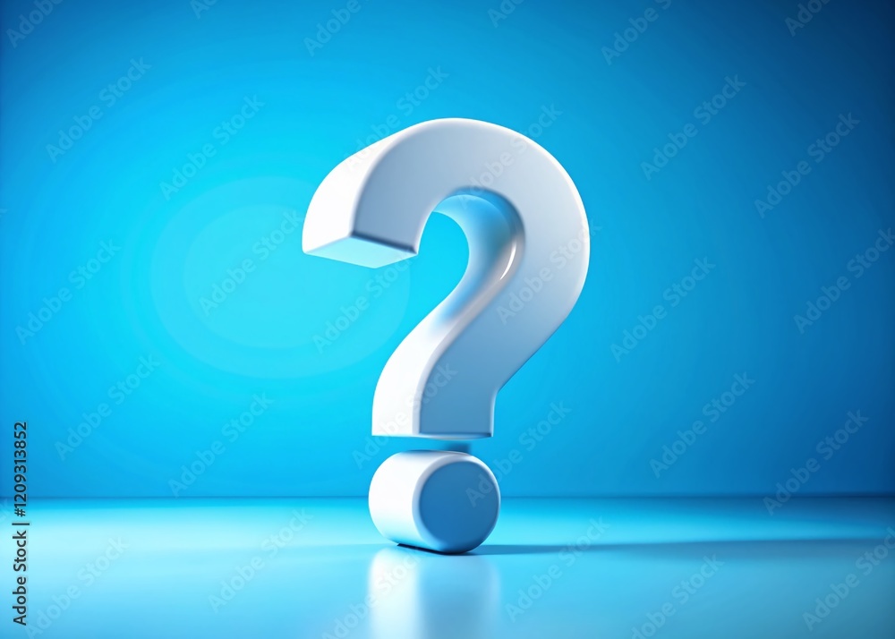 Animated Large White Question Mark on Blue Background - Stock Photo Animated Large White Question Mark on Blue Background - Stock Photo