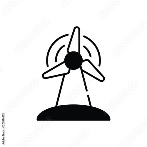 Wind turbine vector icon