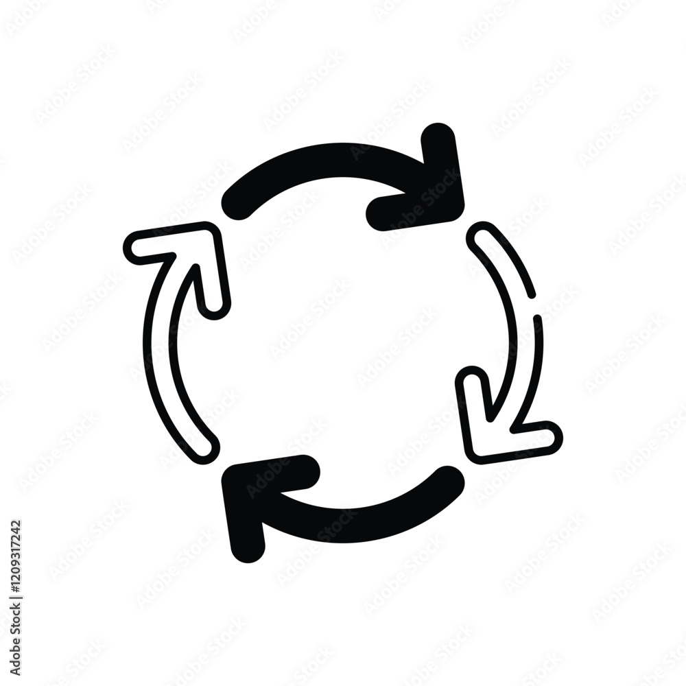 Recycling symbol vector icon Recycling symbol vector icon