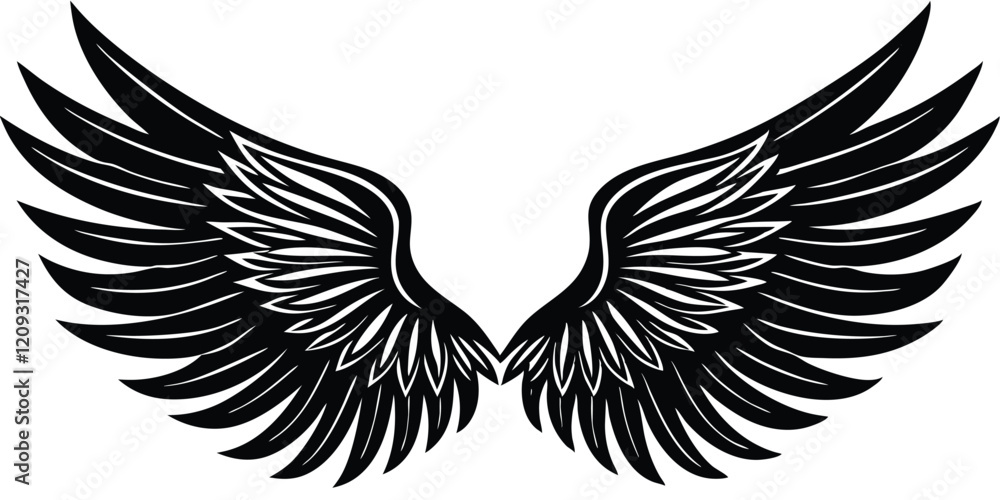 Obraz premium wings collection set black and white