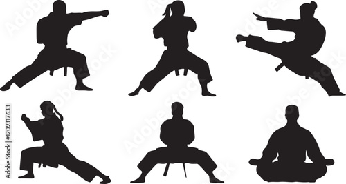 karate silhouettes
