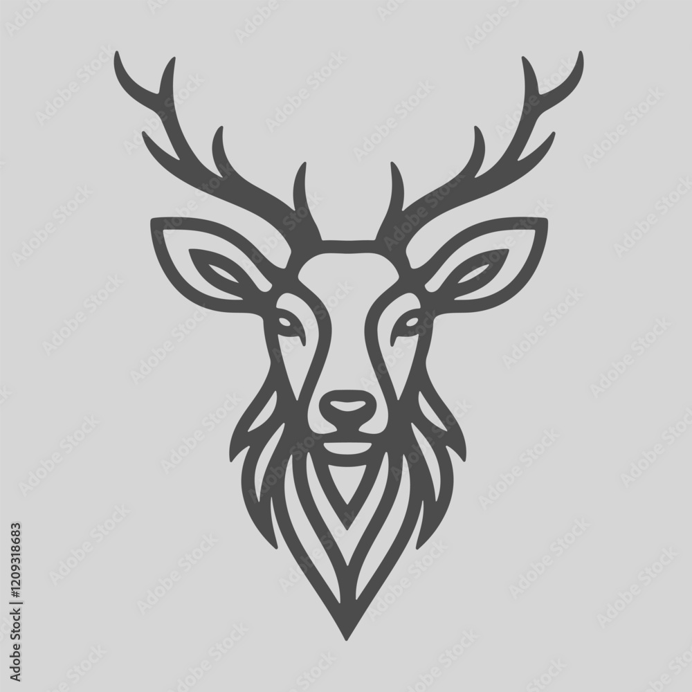 Deer Head Line Art Vector Illustration Design Deer Head Line Art Vector Illustration Design