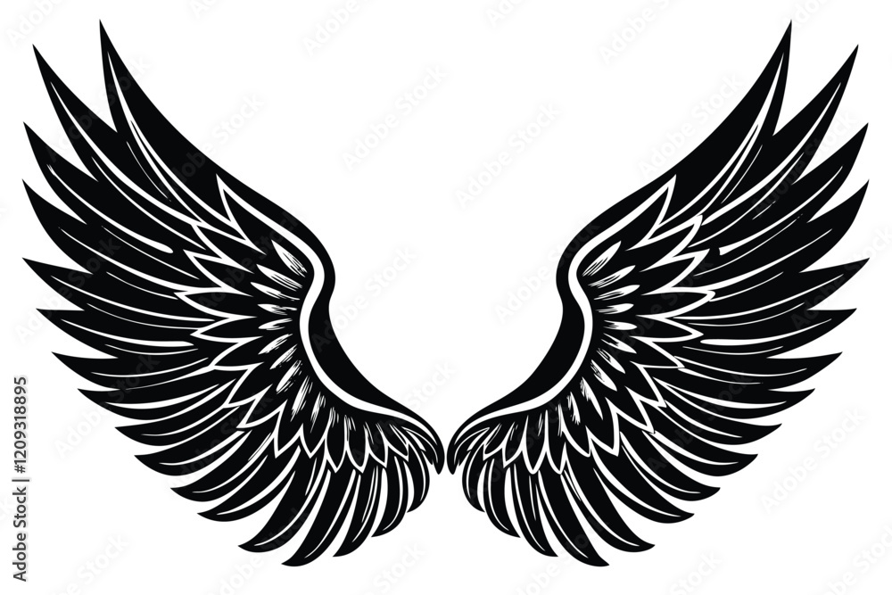 Fototapeta premium A Wings Silhouette black Vector