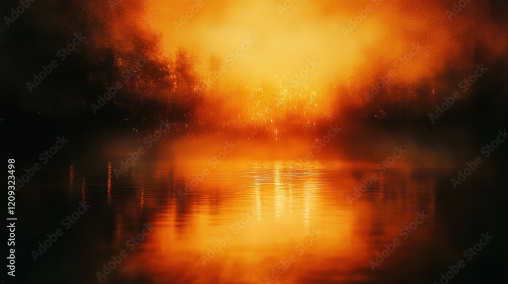 A serene sunset over a calm lake, with warm hues reflecting on the water's surface. A serene sunset over a calm lake, with warm hues reflecting on the water's surface.