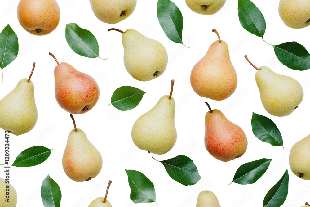 Pears with leaves isolated on transparent background Pears with leaves isolated on transparent background
