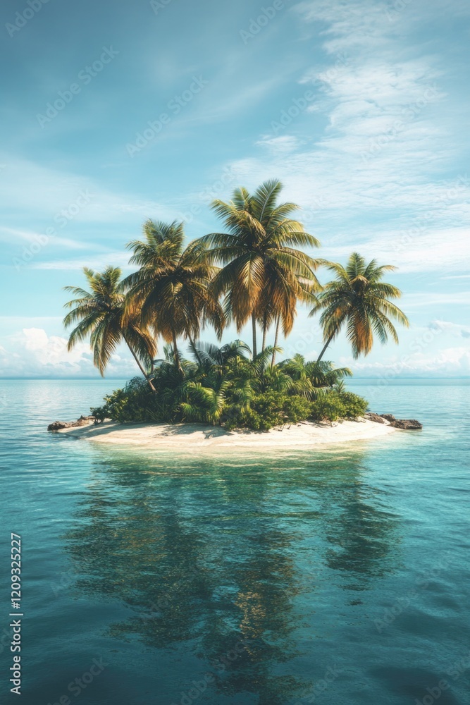 Obraz premium Small island in ocean