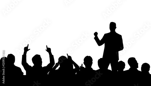 Businessman speaking passionately to an engaged audience