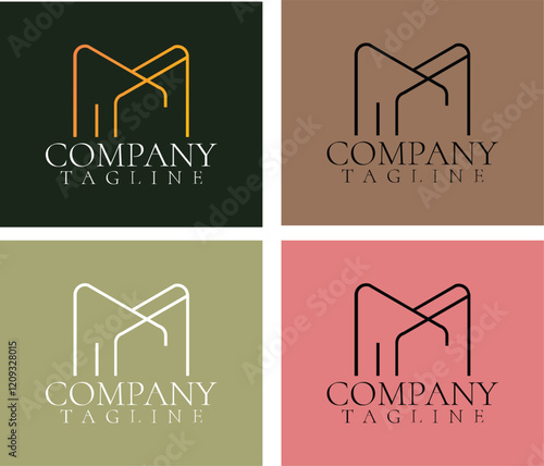 Letter m line logo design. Linear creative minimal symbol. Elegant vector sign design. Premium business logotype. Graphic alphabet logo for corporate business identity.