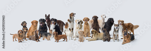 Photography Large group of different dogs