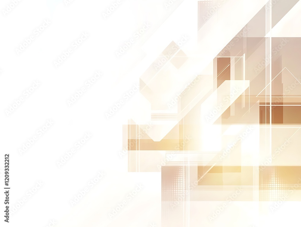 Fototapeta premium Abstract Beige and White Geometric Design