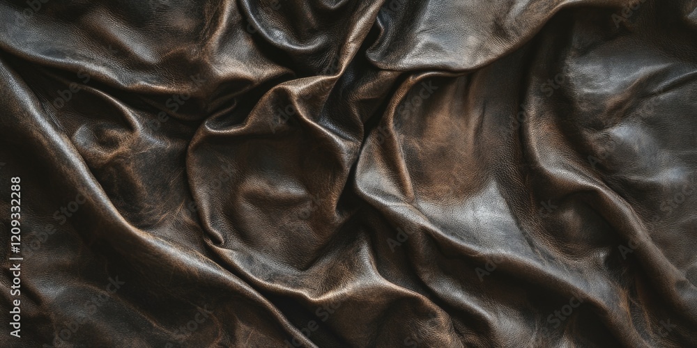 Brown Leather Material Close-Up Brown Leather Material Close-Up