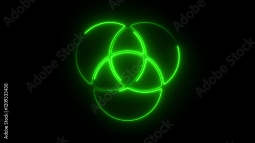 Wallpaper Mural Glowing Neon Venn Diagram Icon, Symbol of Logical Data Relationships and Overlapping Sets, HD Video Motion Graphic Animation on Black Background Torontodigital.ca