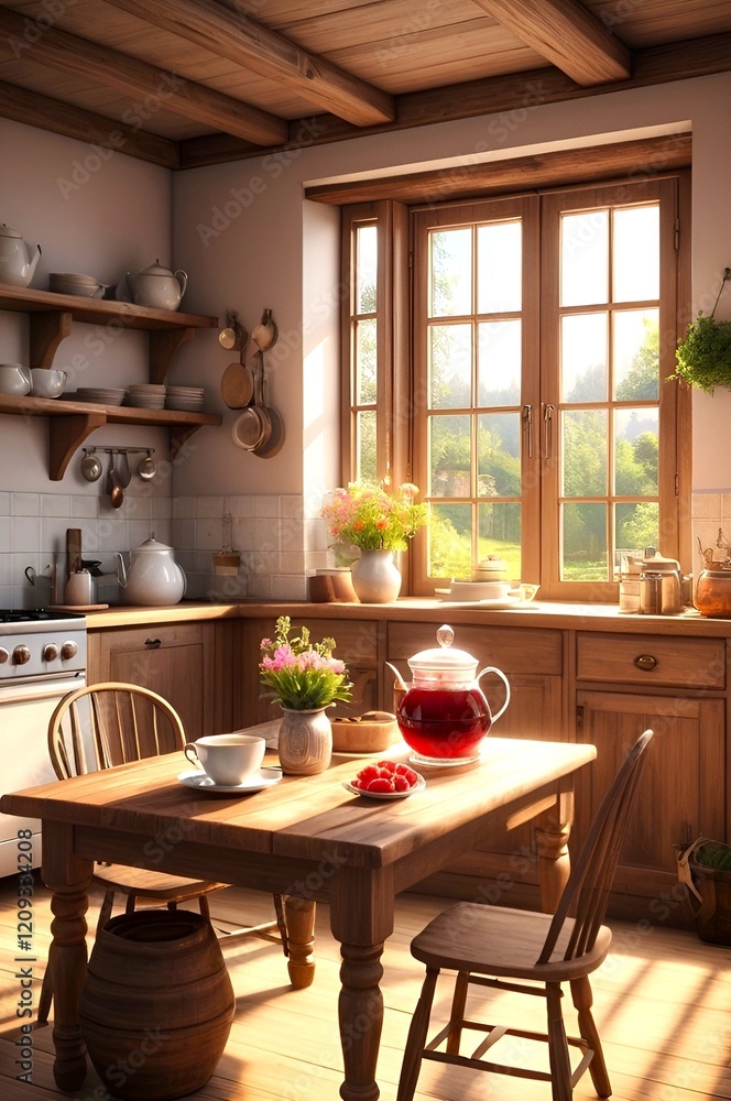 Fototapeta premium kitchen and table