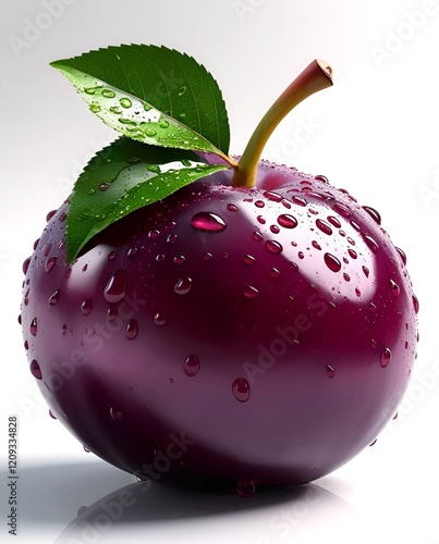 red plum with drops
