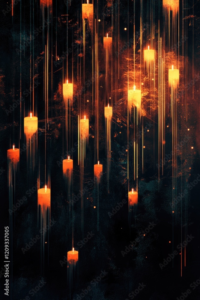 Naklejka premium Candles in Dark Room