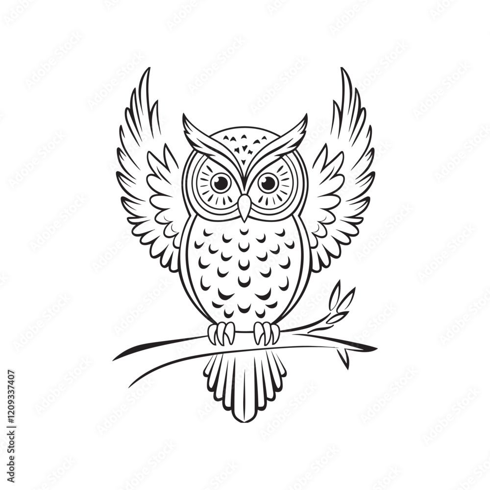 Obraz premium owl on white background