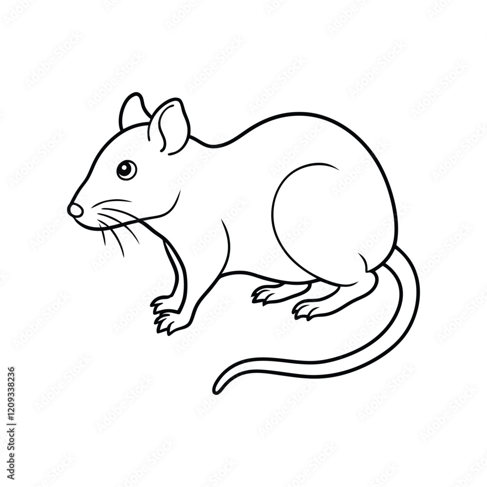 Fototapeta premium Rat line art.eps