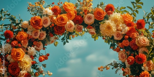 Wallpaper Mural Wedding Arch with Orange and White Flowers Torontodigital.ca