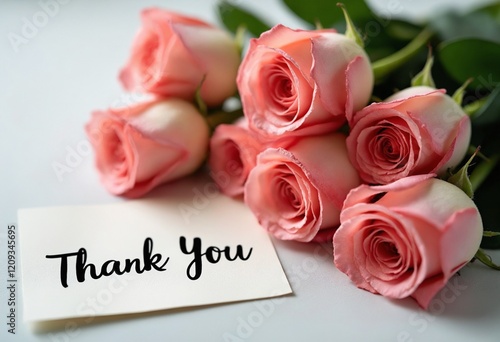 Elegant Roses with Thank You Card for a Grateful Gesture photo