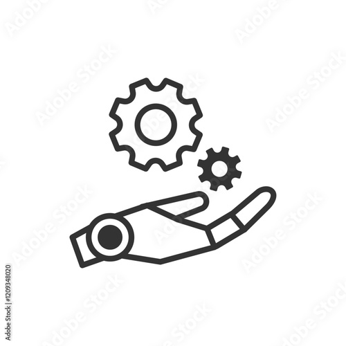 AIエージェントのイメージアイコン(ベクター・線画)